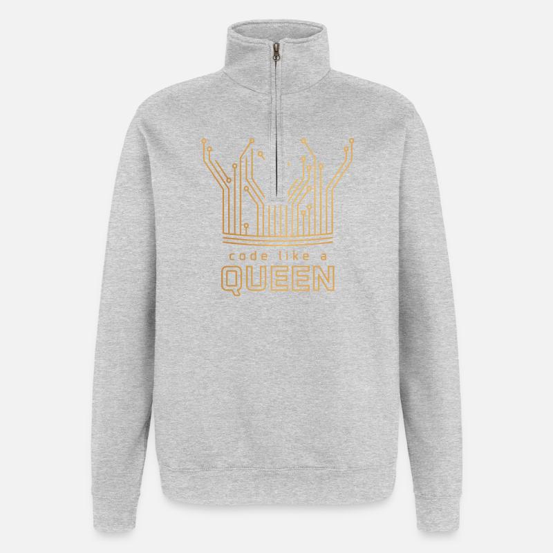 Code Like a Queen - Quarter-Zip-Sweatshirt - Grau meliert