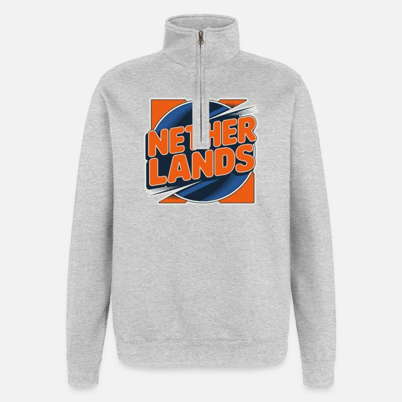 Netherlands - Quarter-Zip-Sweatshirt - Grau meliert