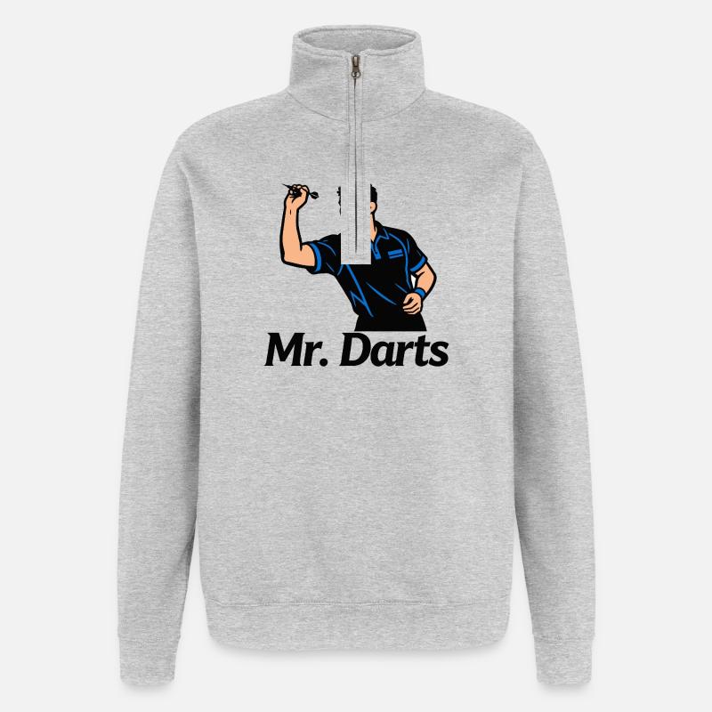 Darter Darts Darts - Quarter-Zip-Sweatshirt - Grau meliert