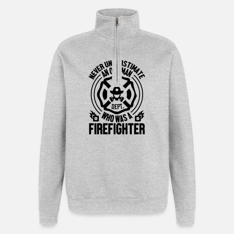 Fire brigade - Quarter-Zip Sweatshirt - heather grey