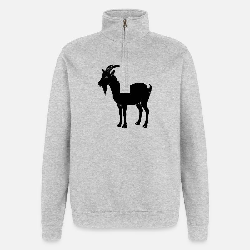 Ziege - Quarter-Zip-Sweatshirt - Grau meliert