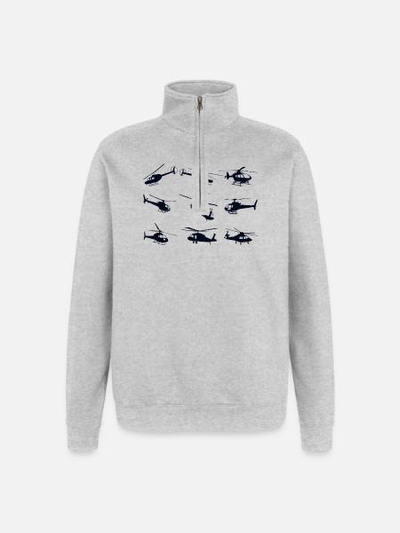 Helicopter Helicopeter - Quarter-Zip Sweatshirt - heather grey