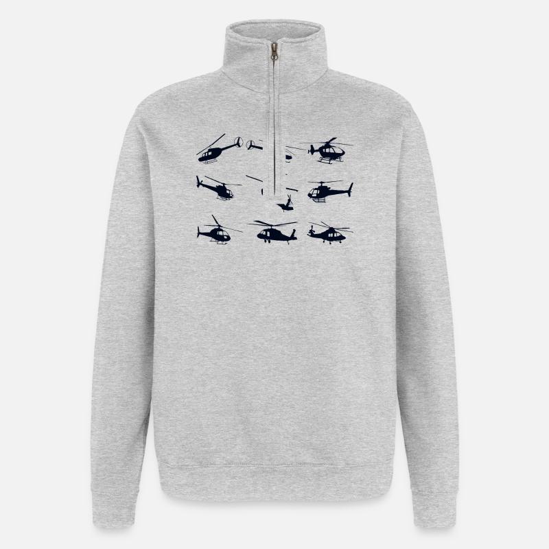 Helicopter Helicopeter - Quarter-Zip Sweatshirt - heather grey