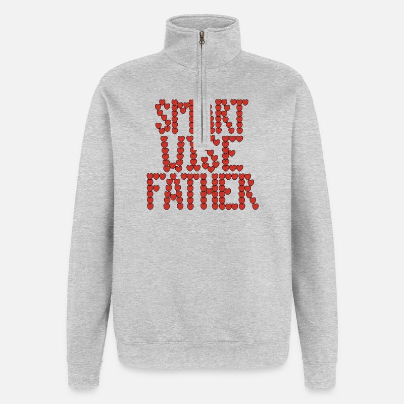 Smart wise father - Quarter-Zip Sweatshirt - heather grey