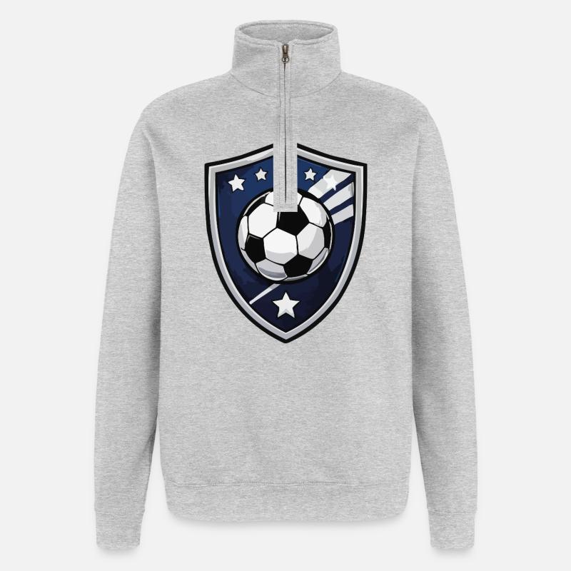 Soccer Shield Crest - Quarter-Zip-Sweatshirt - Grau meliert