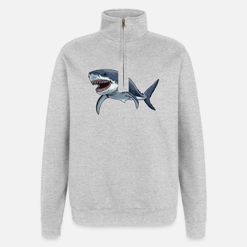 Requins Requin - Sweat à zip 1/4 - gris chiné