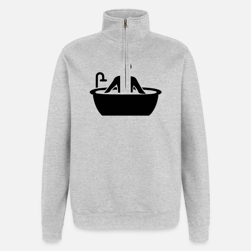 Bathing Bathtub - Quarter-Zip Sweatshirt - heather grey