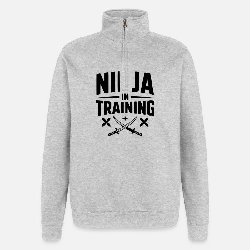 Ninja In Training - Quarter-Zip Sweatshirt - heather grey