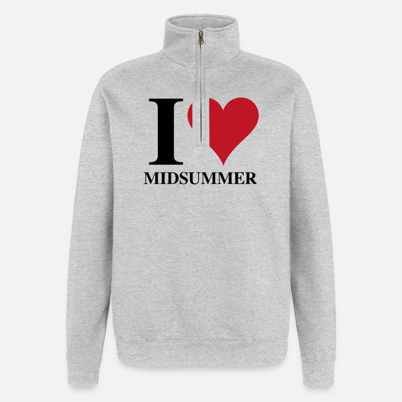 I ♥ Midsummer - Quarter-Zip Sweatshirt - heather grey