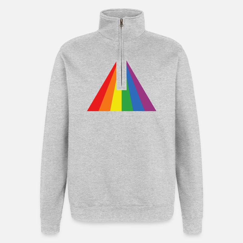 Rainbow Triangle Bold - Quarter-Zip Sweatshirt - heather grey