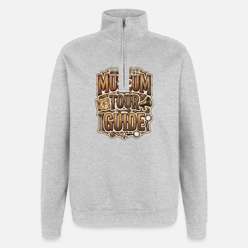 Guide du musée - Sweat à zip 1/4 - gris chiné