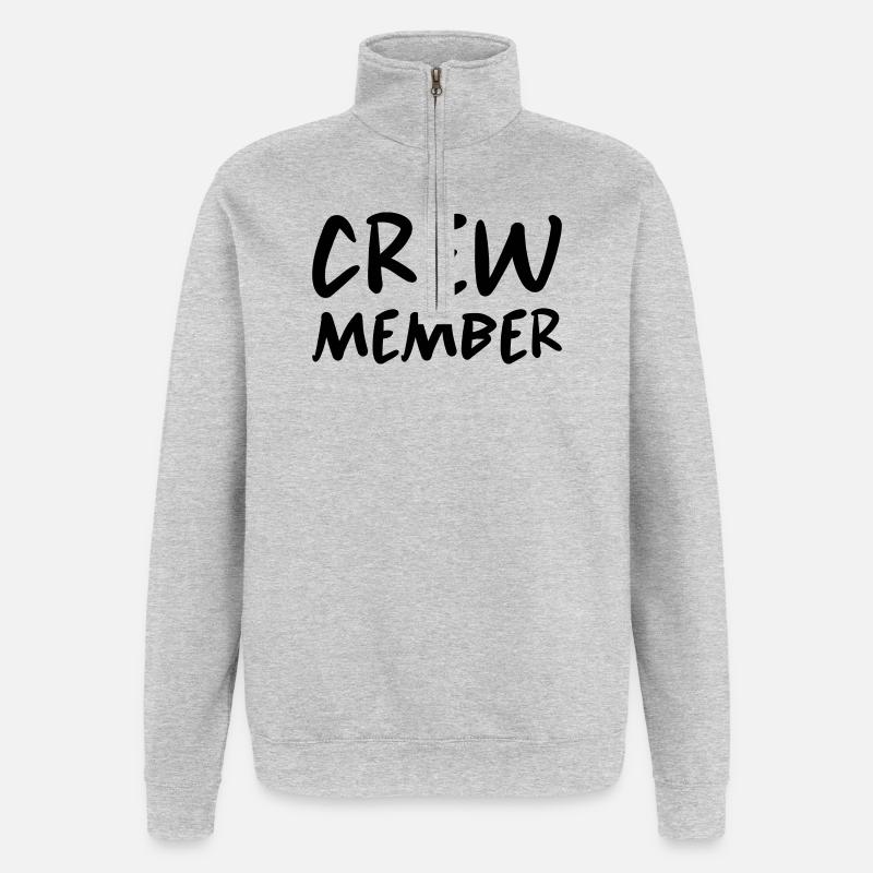 Crew - Quarter-Zip-Sweatshirt - Grau meliert