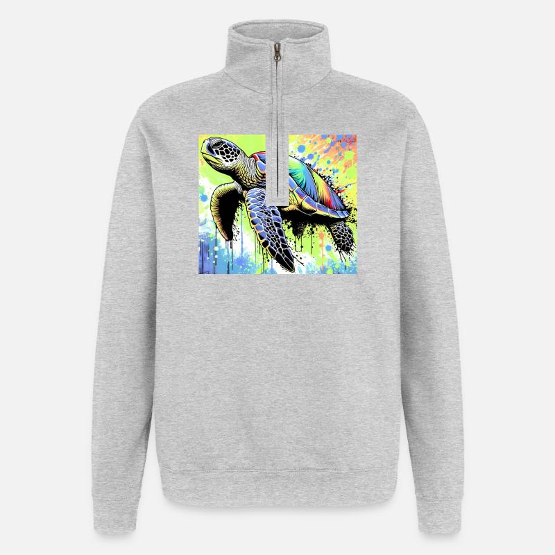 turtle - Quarter-Zip Sweatshirt - heather grey