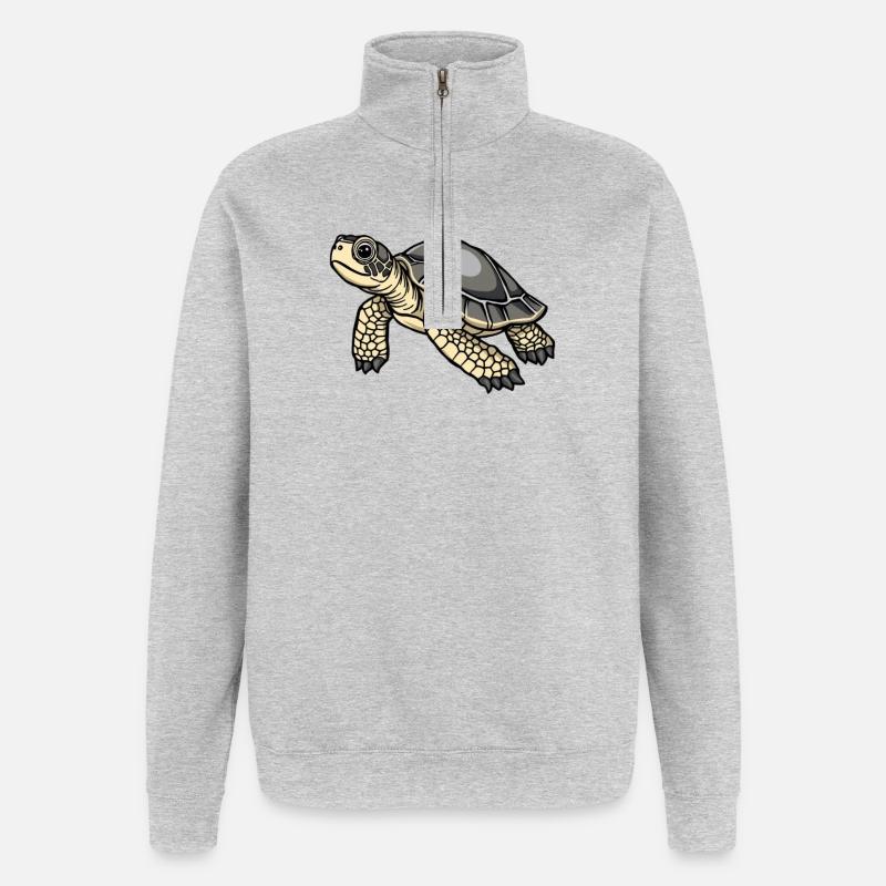 Turtle Turtle Gift - Quarter-Zip Sweatshirt - heather grey