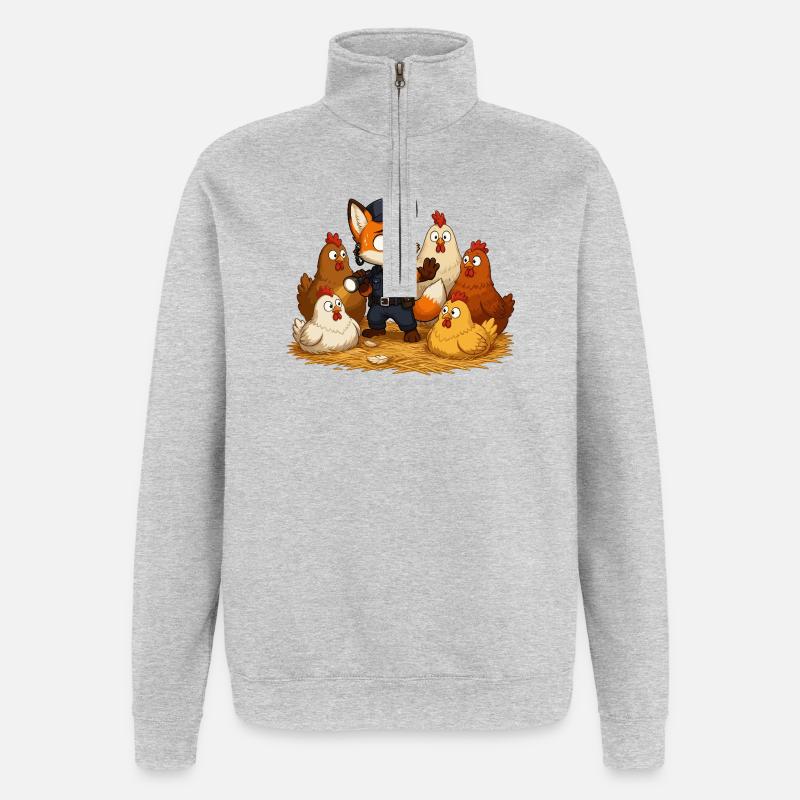 Fuchs Sicherheitsheld Hof - Quarter-Zip-Sweatshirt - Grau meliert