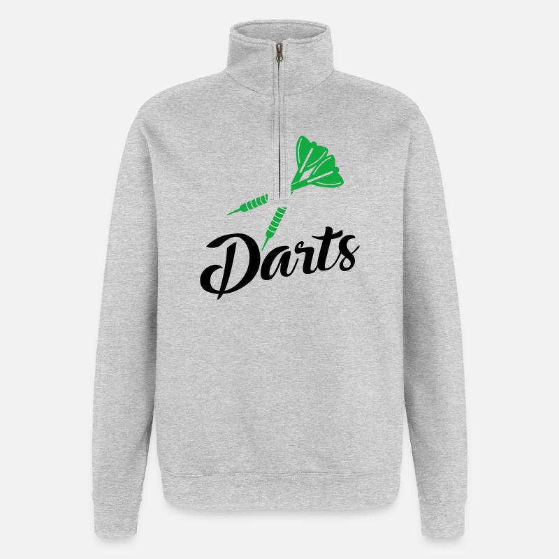 fléchettes - Sweat à zip 1/4 - gris chiné