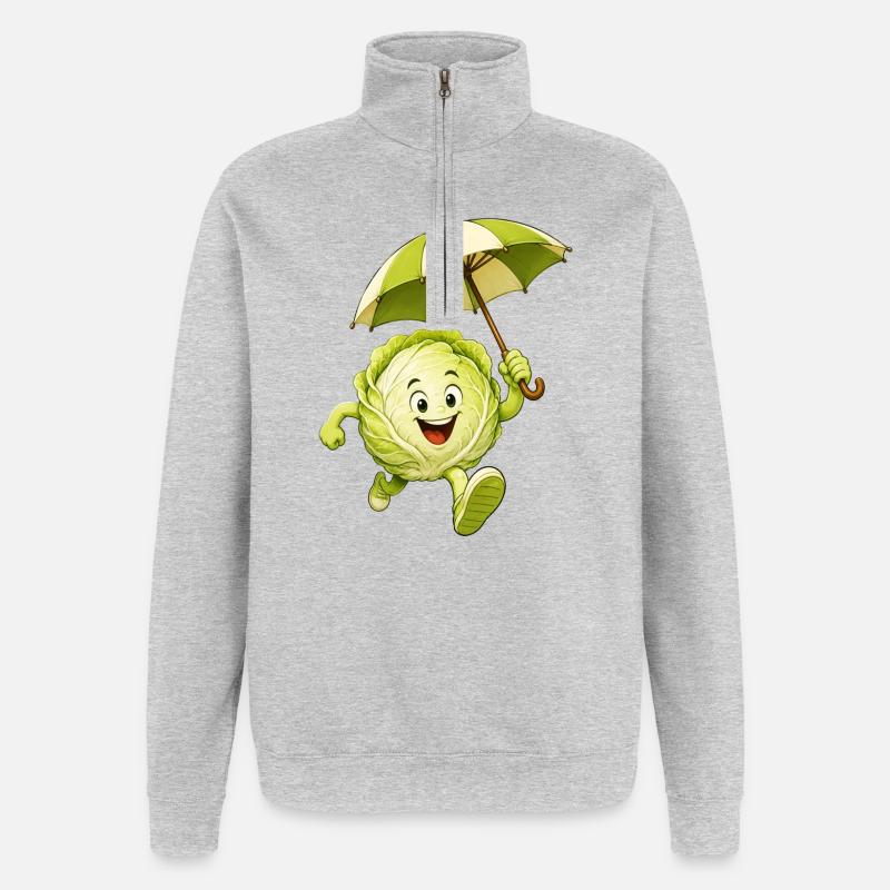 Chou - Sweat à zip 1/4 - gris chiné