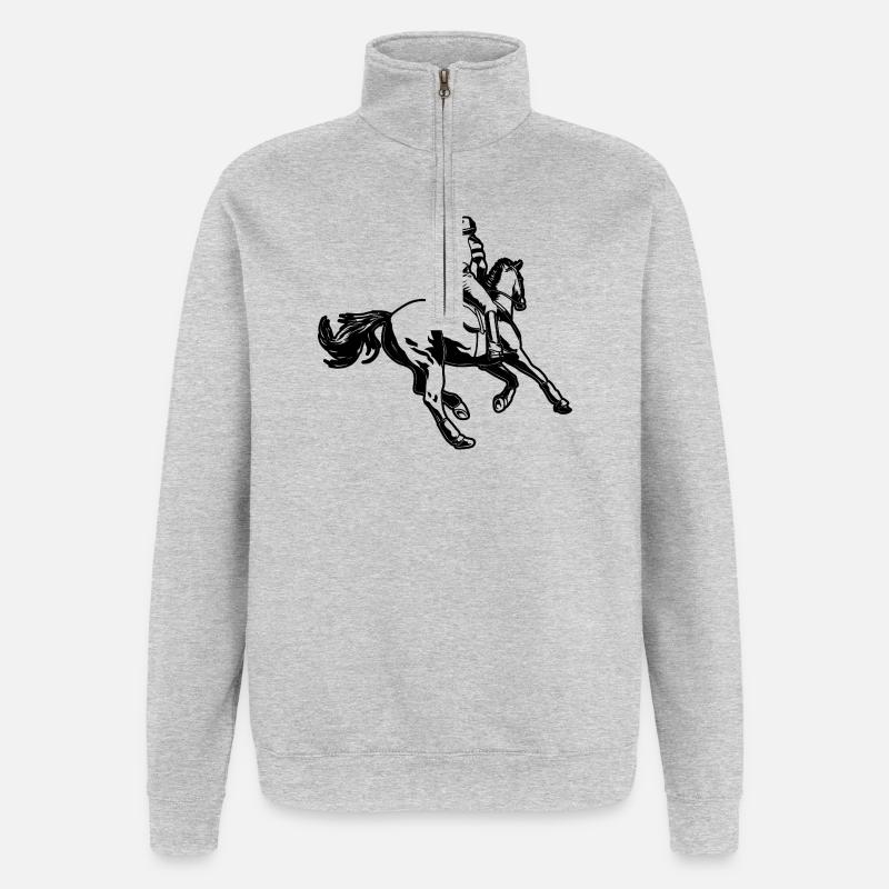 Equestrian - Quarter-Zip Sweatshirt - heather grey