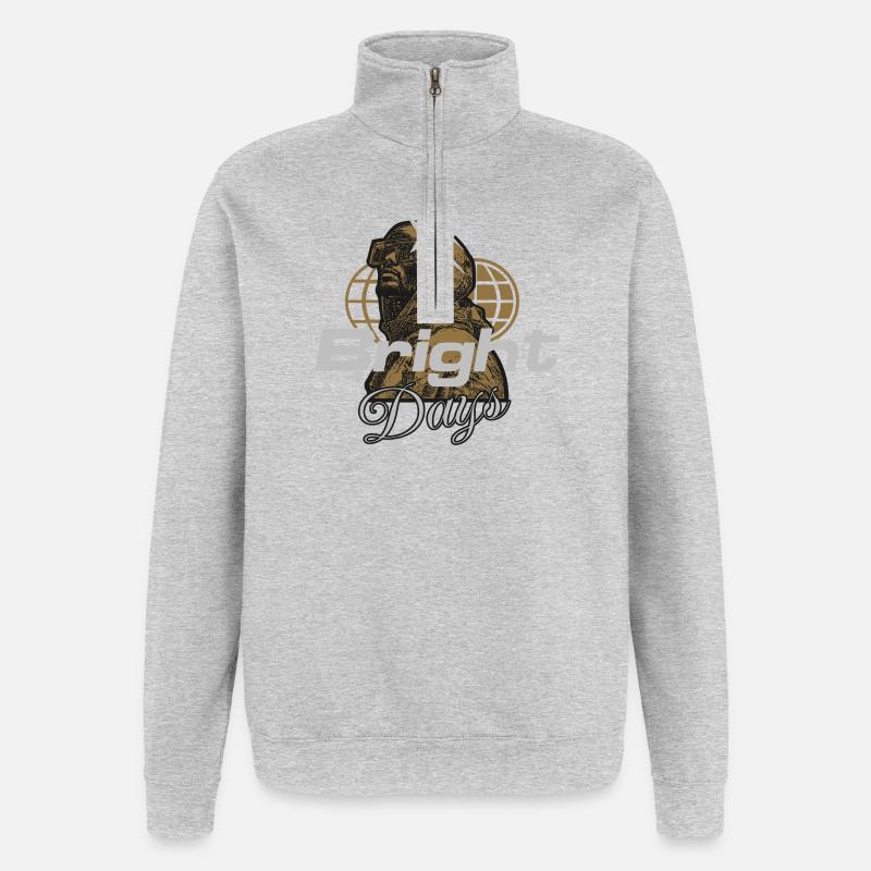 Bright Days Globe Magic - Quarter-Zip Sweatshirt - heather grey