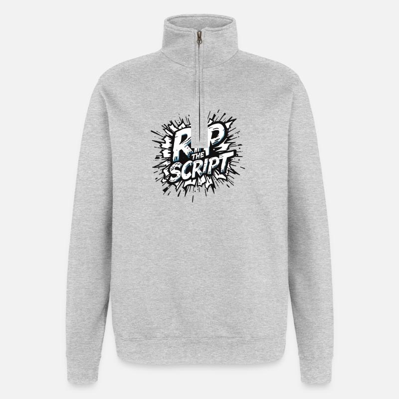 Rip the Script Burst - Quarter-Zip Sweatshirt - heather grey