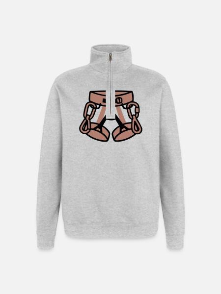 Climbing Harness Mountaineering Climbing Climbing Hall - Quarter-Zip Sweatshirt - heather grey
