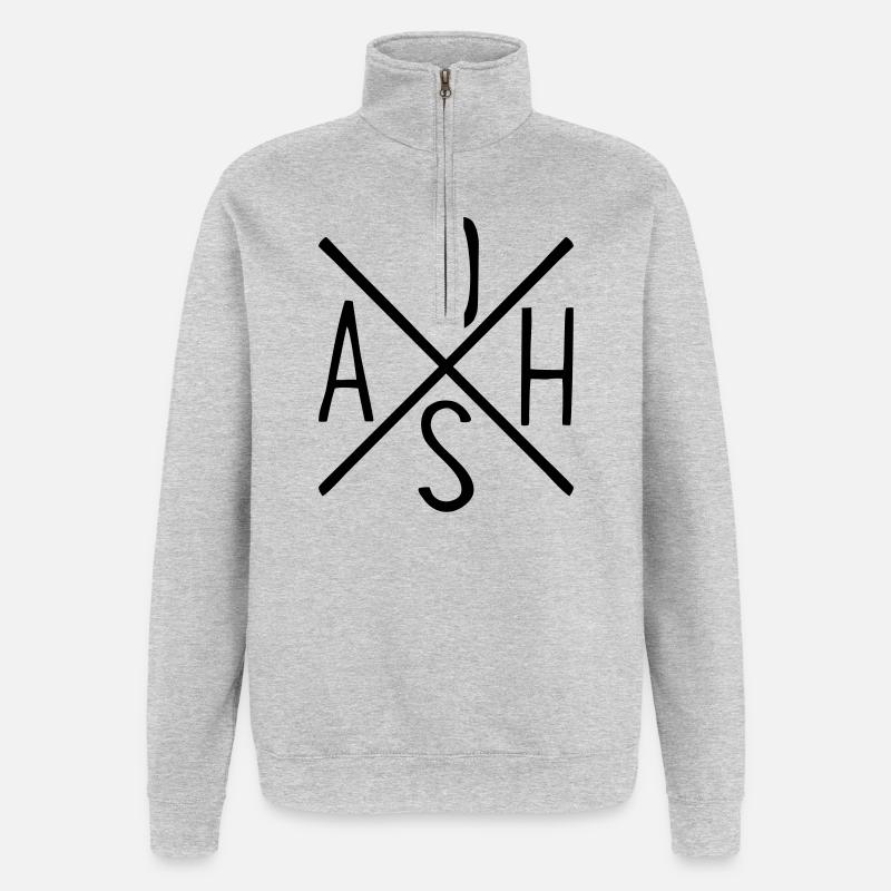ADHS - Quarter-Zip-Sweatshirt - Grau meliert