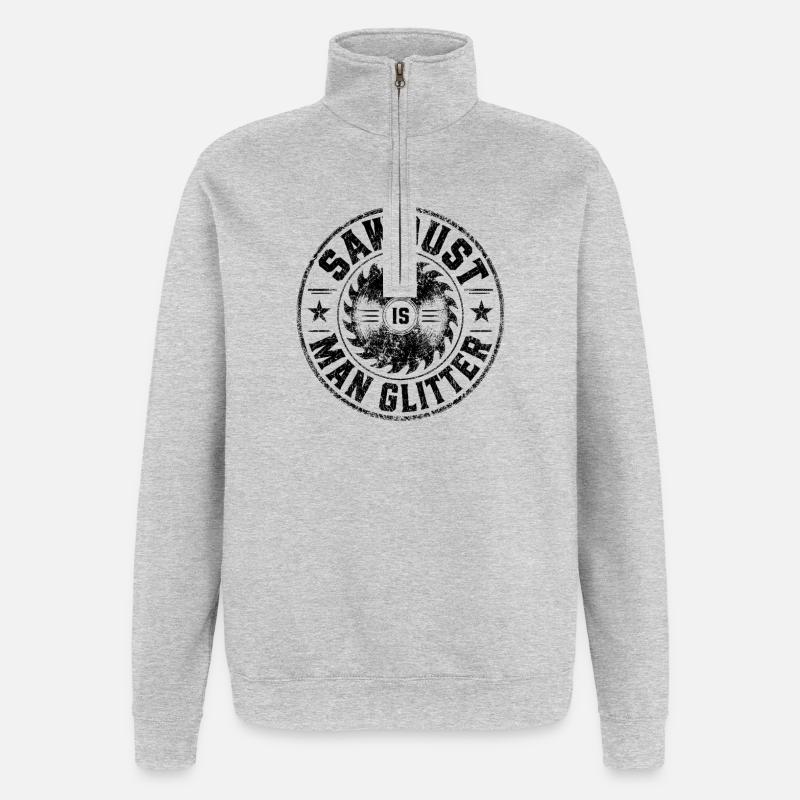 Monochrome Abstractes Pattern - Quarter-Zip Sweatshirt - heather grey