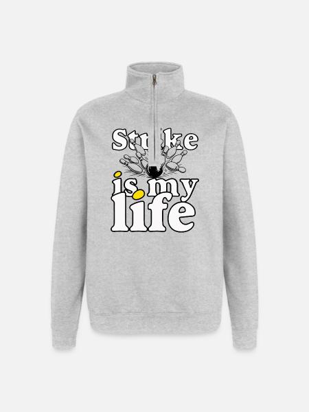 Bowling - Strike Life – Lifestyle - Quarter-Zip Sweatshirt - heather grey
