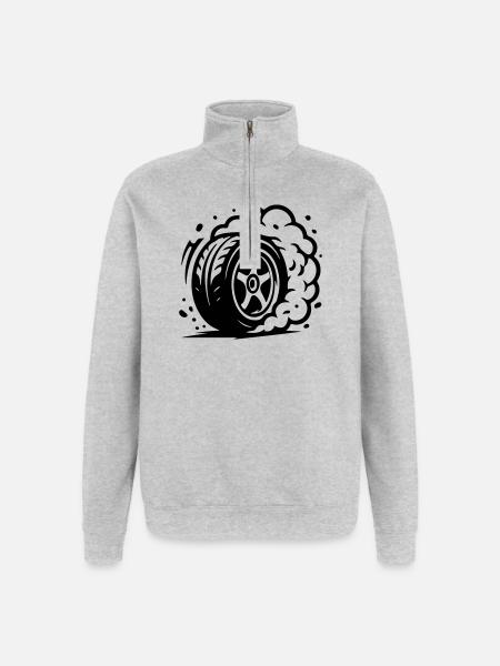 Car Tire Drifting Icon - Quarter-Zip Sweatshirt - heather grey