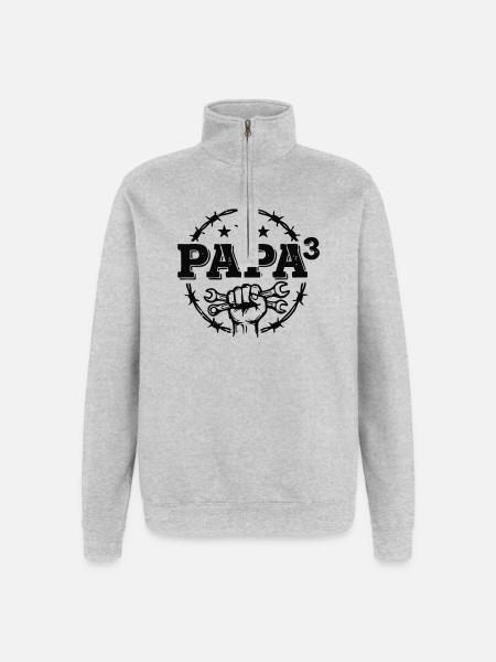 Dad 3 Wrench Mechanic Dad - Quarter-Zip Sweatshirt - heather grey
