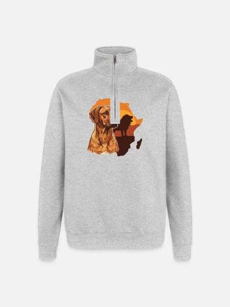 Rhodesian Ridgeback - Quarter-Zip Sweatshirt - heather grey