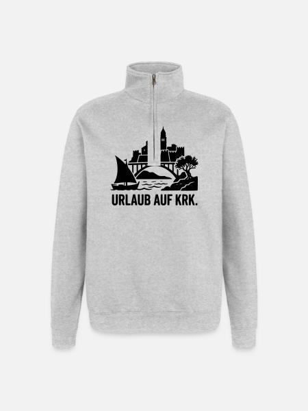Urlaub Krk Kroatien - Quarter-Zip-Sweatshirt - Grau meliert