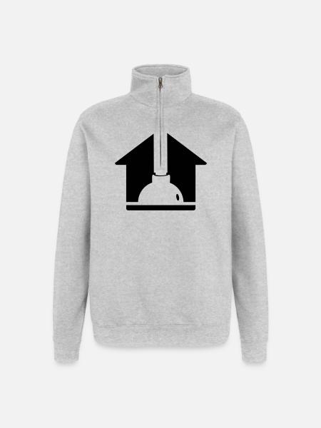 Klempner Pömpel Haus Logo - Quarter-Zip-Sweatshirt - Grau meliert