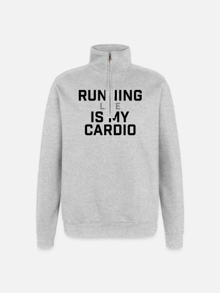 Running Late Is My Cardio Saying - Quarter-Zip Sweatshirt - heather grey