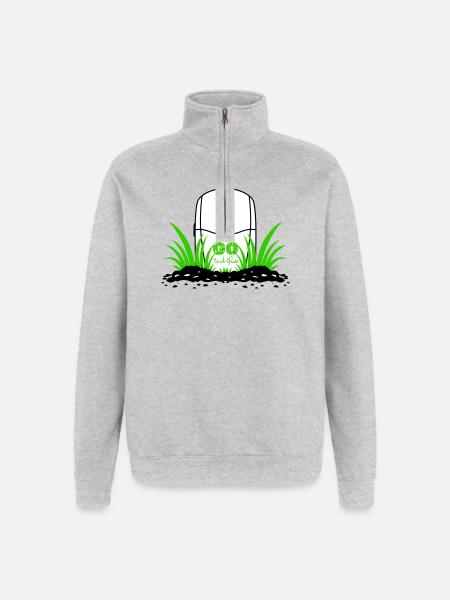 Go Touch Grass - Quarter-Zip Sweatshirt - heather grey