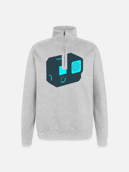 Icône drone Action Camera - Sweat à zip 1/4 - gris chiné