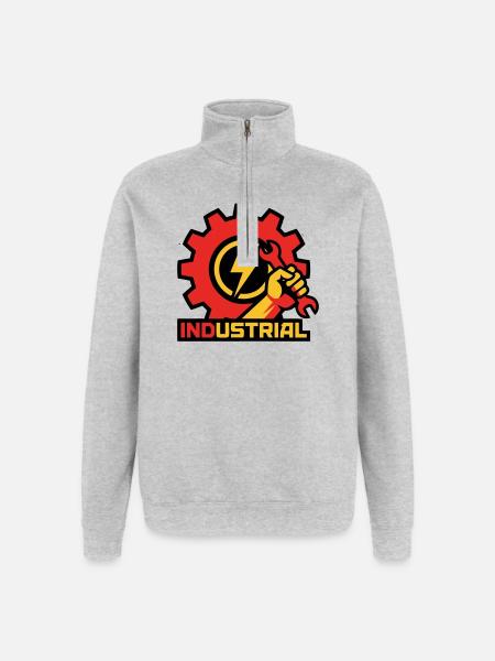 Electrician Gear Logo - Quarter-Zip Sweatshirt - heather grey