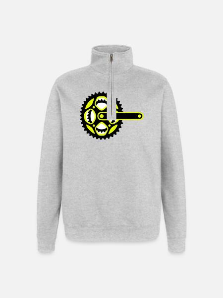 Bicycle Chainring Icon - Quarter-Zip Sweatshirt - heather grey