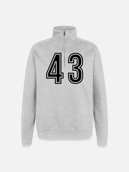 43 Number symbol - Quarter-Zip Sweatshirt - heather grey