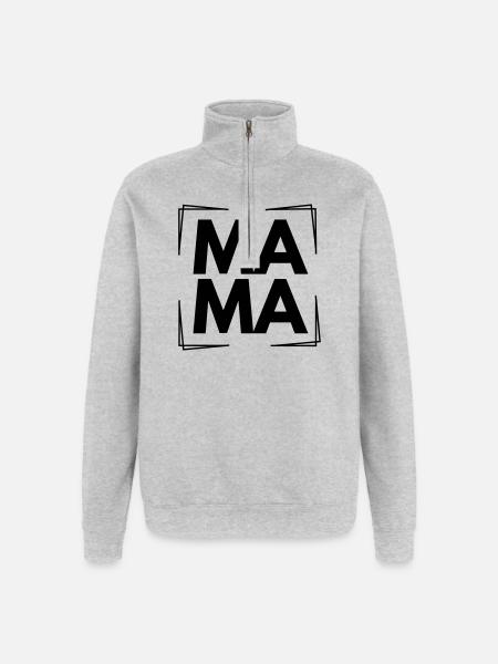 MAMA - Quarter-Zip-Sweatshirt - Grau meliert