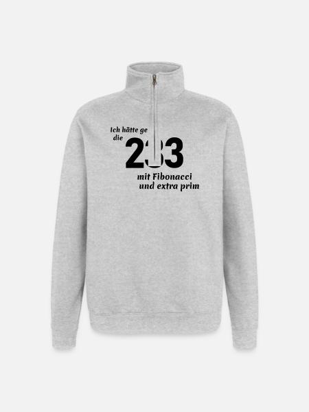 Bestellung Nummer - Quarter-Zip-Sweatshirt - Grau meliert
