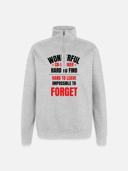 Cadeau d’adieu collègue - Sweat à zip 1/4 - gris chiné