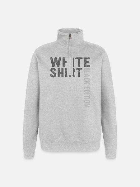 White Shirt Black Edition - Quarter-Zip Sweatshirt - heather grey