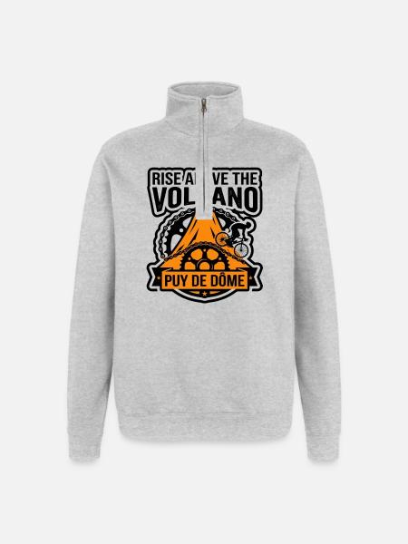 Rise Above Puy de Dôme Cycling - Quarter-Zip Sweatshirt - heather grey