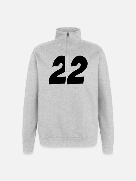 22- - Quarter-Zip-Sweatshirt - Grau meliert