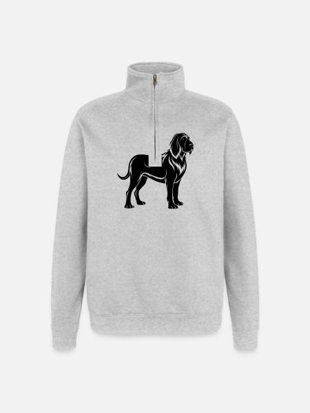 Bluthund - Quarter-Zip-Sweatshirt - Grau meliert