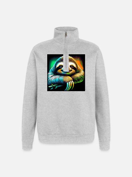 Faultier - Quarter-Zip-Sweatshirt - Grau meliert
