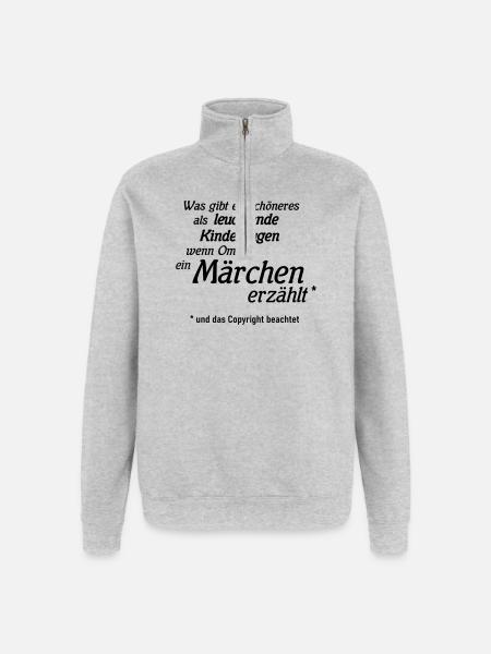 Märchen Copyright - Quarter-Zip-Sweatshirt - Grau meliert
