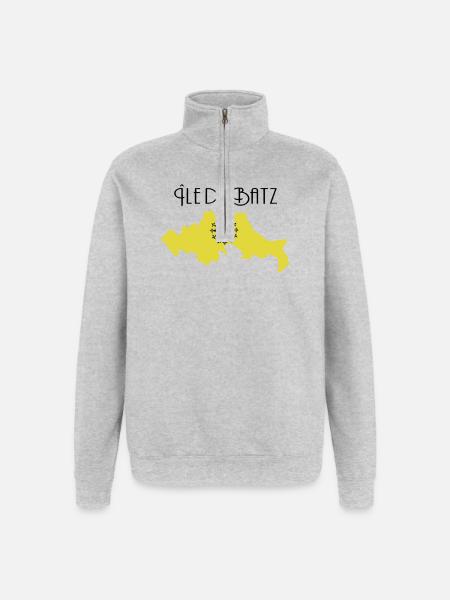 Ile de Batz - Sweat à zip 1/4 - gris chiné