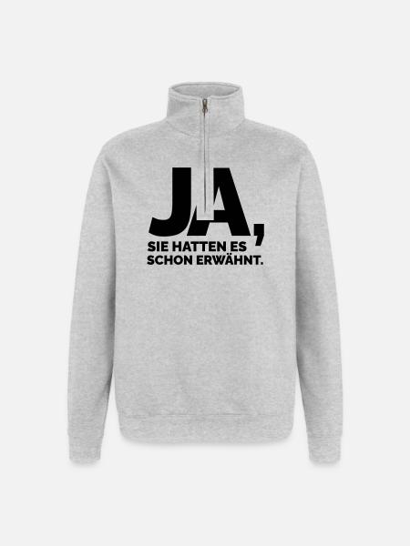 schon erwähnt - Quarter-Zip-Sweatshirt - Grau meliert